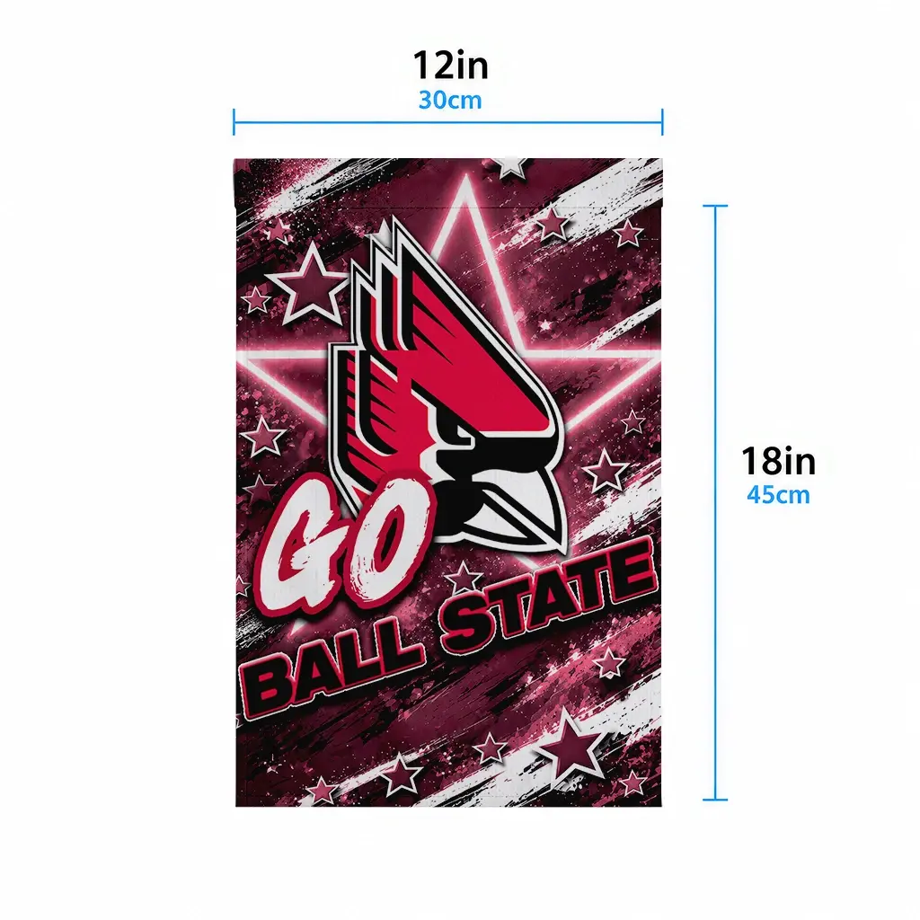 Ball State Cardinals Garden Flag Customized Glowing Star Red High Quality Ball State Cardinals Garden Flag Customized Glowing Star Red High Quality