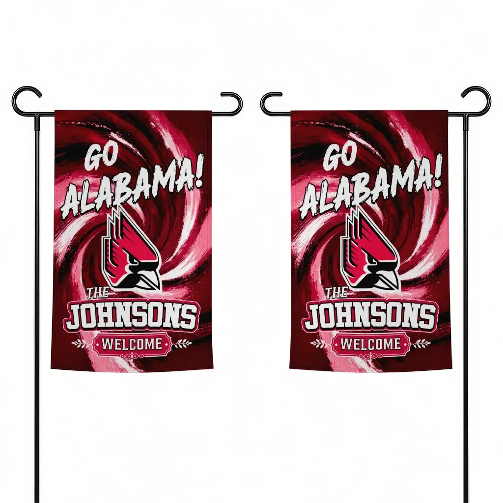 Ball State Cardinals Garden Flag Customized Swirl Vortex Red Fashion Forward Ball State Cardinals Garden Flag Customized Swirl Vortex Red Fashion Forward