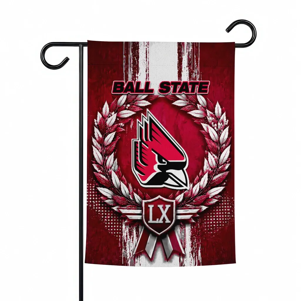 Ball State Cardinals Garden Flag Personalized Laurel Wreath Red Best Selling Ball State Cardinals Garden Flag Personalized Laurel Wreath Red Best Selling