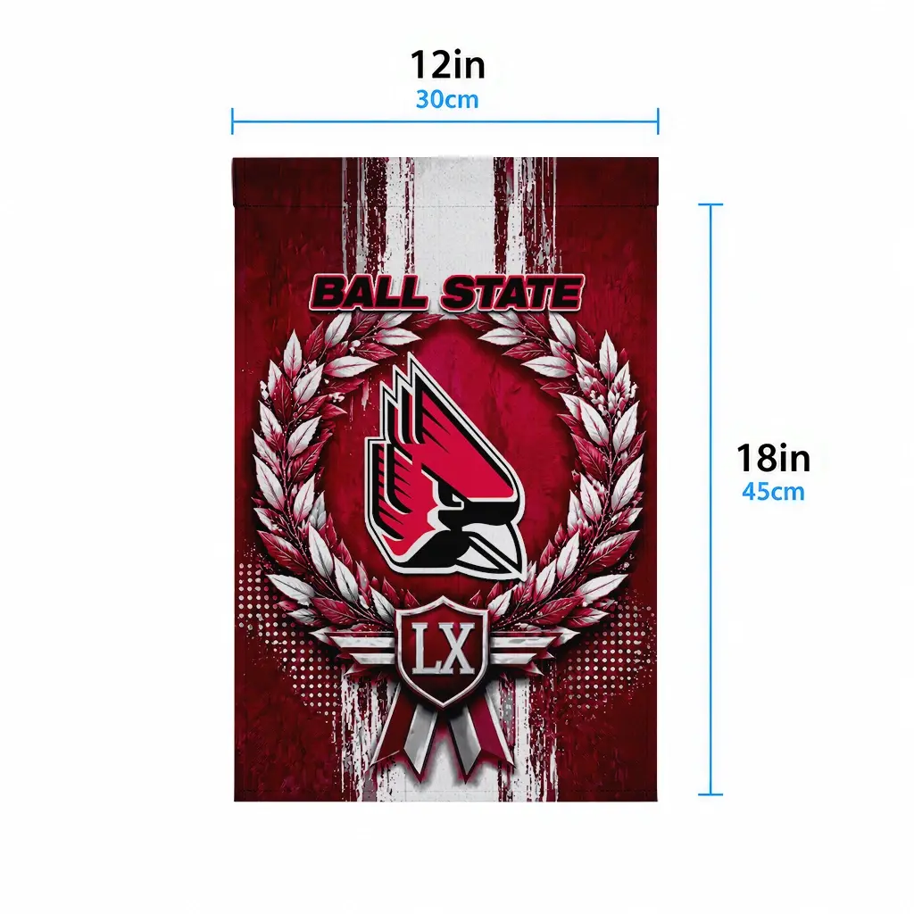 Ball State Cardinals Garden Flag Personalized Laurel Wreath Red High Quality Ball State Cardinals Garden Flag Personalized Laurel Wreath Red High Quality
