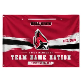 Ball State Cardinals House Flag Custom Brushed Streaks Red Best Selling