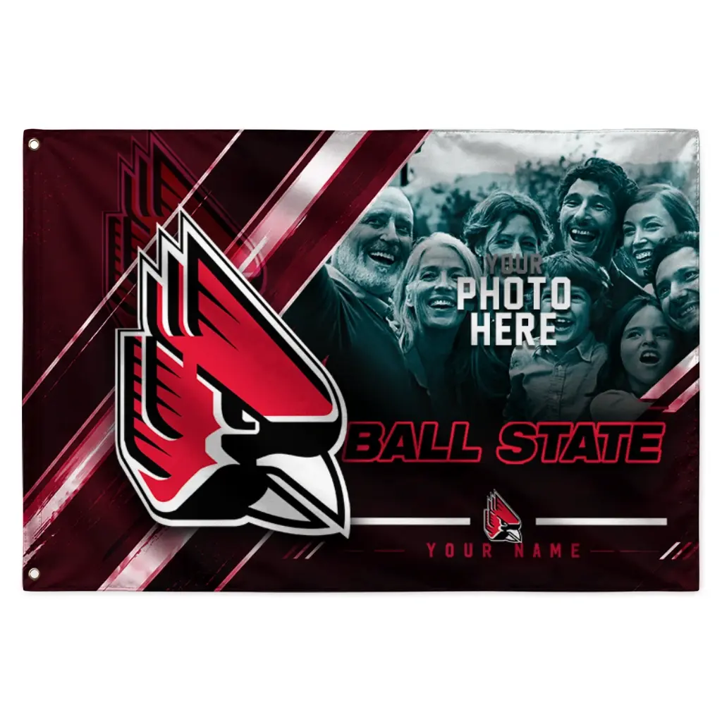 Ball State Cardinals House Flag Customized Diagonal Stripes Red Best Selling Ball State Cardinals House Flag Customized Diagonal Stripes Red Best Selling