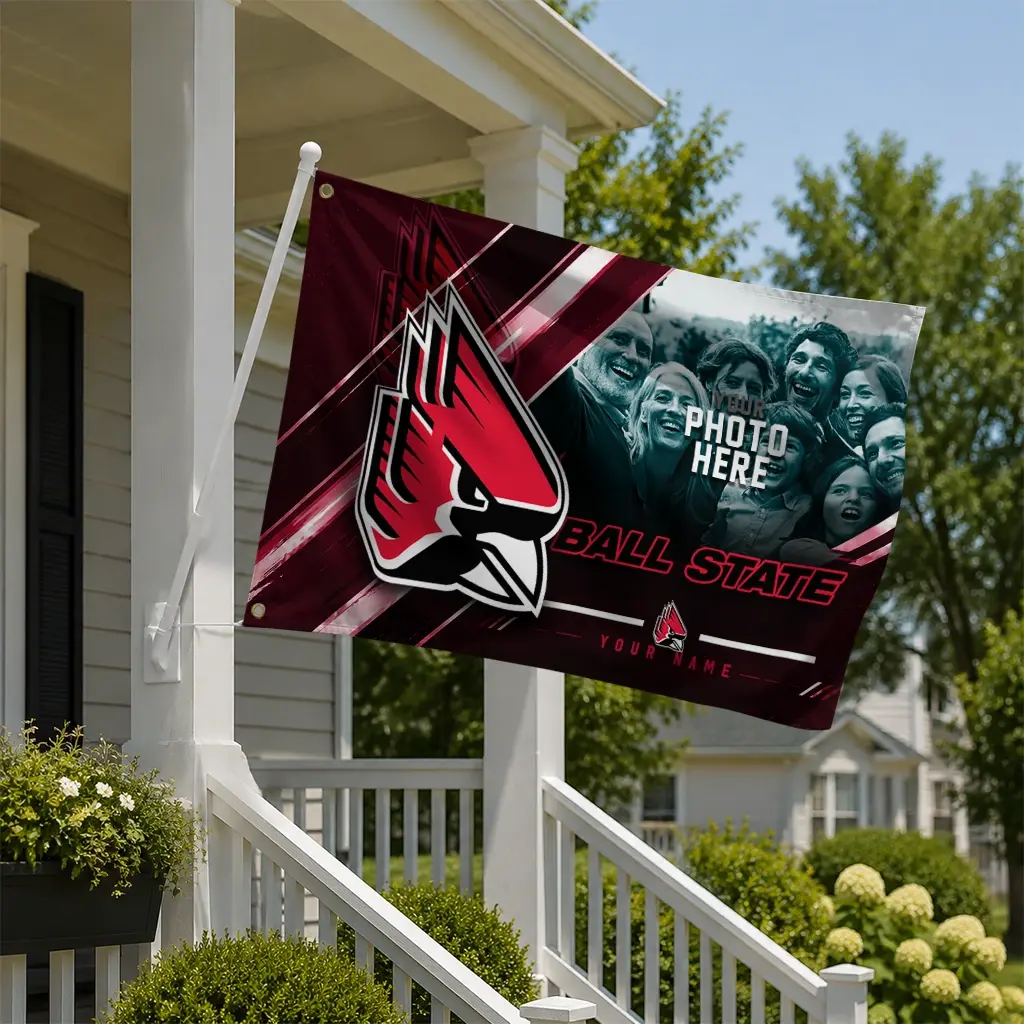 Ball State Cardinals House Flag Customized Diagonal Stripes Red New Arrival Ball State Cardinals House Flag Customized Diagonal Stripes Red New Arrival
