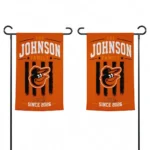 Baltimore Orioles Garden Flag Custom Distressed Stripes Orange Best Selling