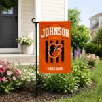 Baltimore Orioles Garden Flag Custom Distressed Stripes Orange Best Selling