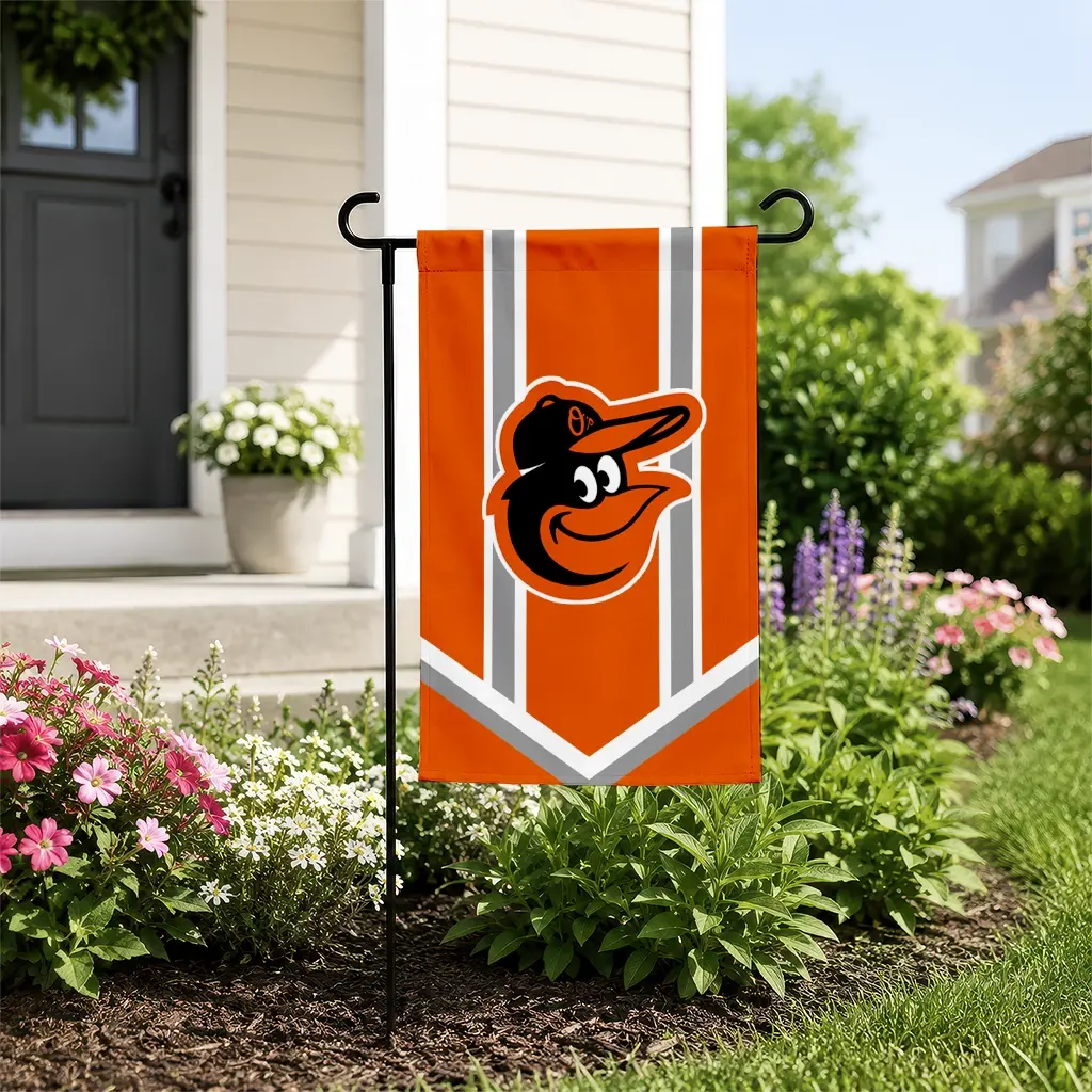 Baltimore Orioles Garden Flag Customized Chevron Stripes Orange New Arrival Baltimore Orioles Garden Flag Customized Chevron Stripes Orange New Arrival