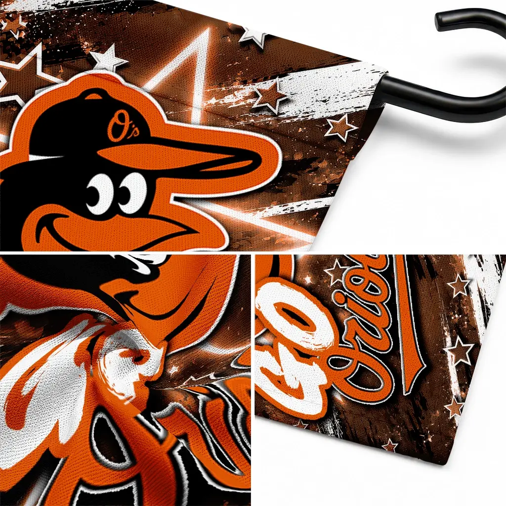 Baltimore Orioles Garden Flag Personalized Glowing Star Orange Latest Model Baltimore Orioles Garden Flag Personalized Glowing Star Orange Latest Model