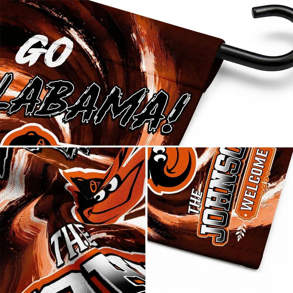 Baltimore Orioles Garden Flag Personalized Swirl Vortex Orange Latest Model Baltimore Orioles Garden Flag Personalized Swirl Vortex Orange Latest Model