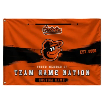 Baltimore Orioles House Flag Customized Brushed Streaks Orange Best Selling