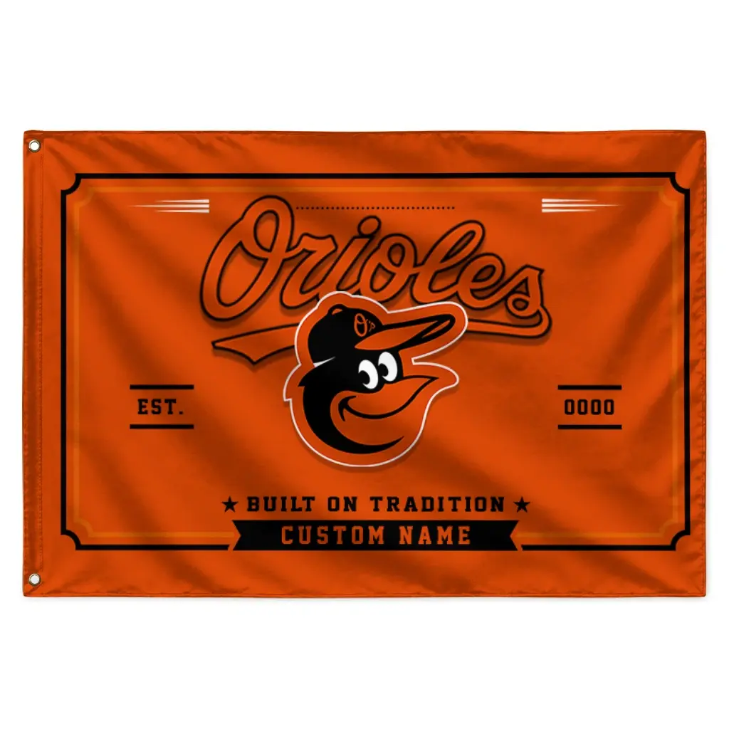 Baltimore Orioles House Flag Customized Ornate Border Orange Best Selling Baltimore Orioles House Flag Customized Ornate Border Orange Best Selling