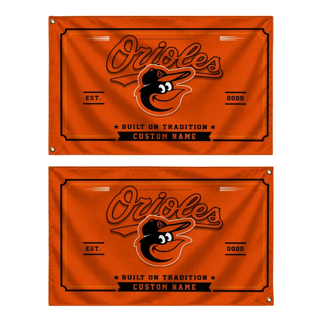 Baltimore Orioles House Flag Customized Ornate Border Orange Fashion Forward Baltimore Orioles House Flag Customized Ornate Border Orange Fashion Forward