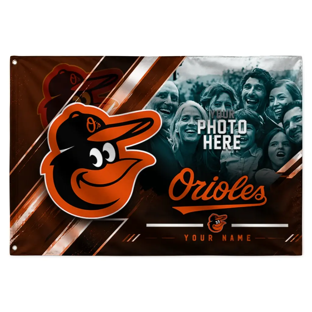 Baltimore Orioles House Flag Personalized Diagonal Stripes Orange Best Selling Baltimore Orioles House Flag Personalized Diagonal Stripes Orange Best Selling