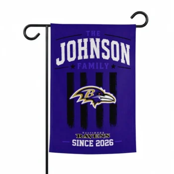 Baltimore Ravens Garden Flag Custom Distressed Stripes Purple Best Selling