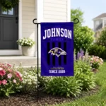 Baltimore Ravens Garden Flag Custom Distressed Stripes Purple Best Selling