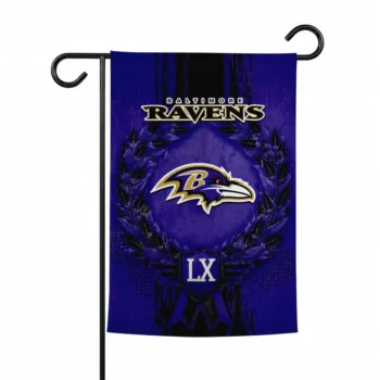 Baltimore Ravens Garden Flag Custom Laurel Wreath Purple Best Selling