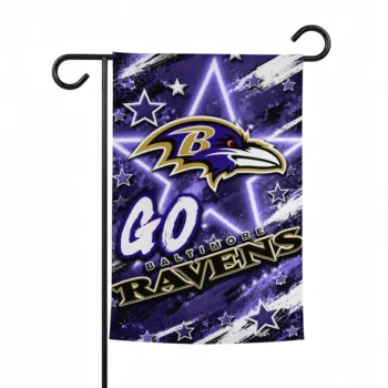 Baltimore Ravens Garden Flag Personalized Glowing Star Purple Best Selling
