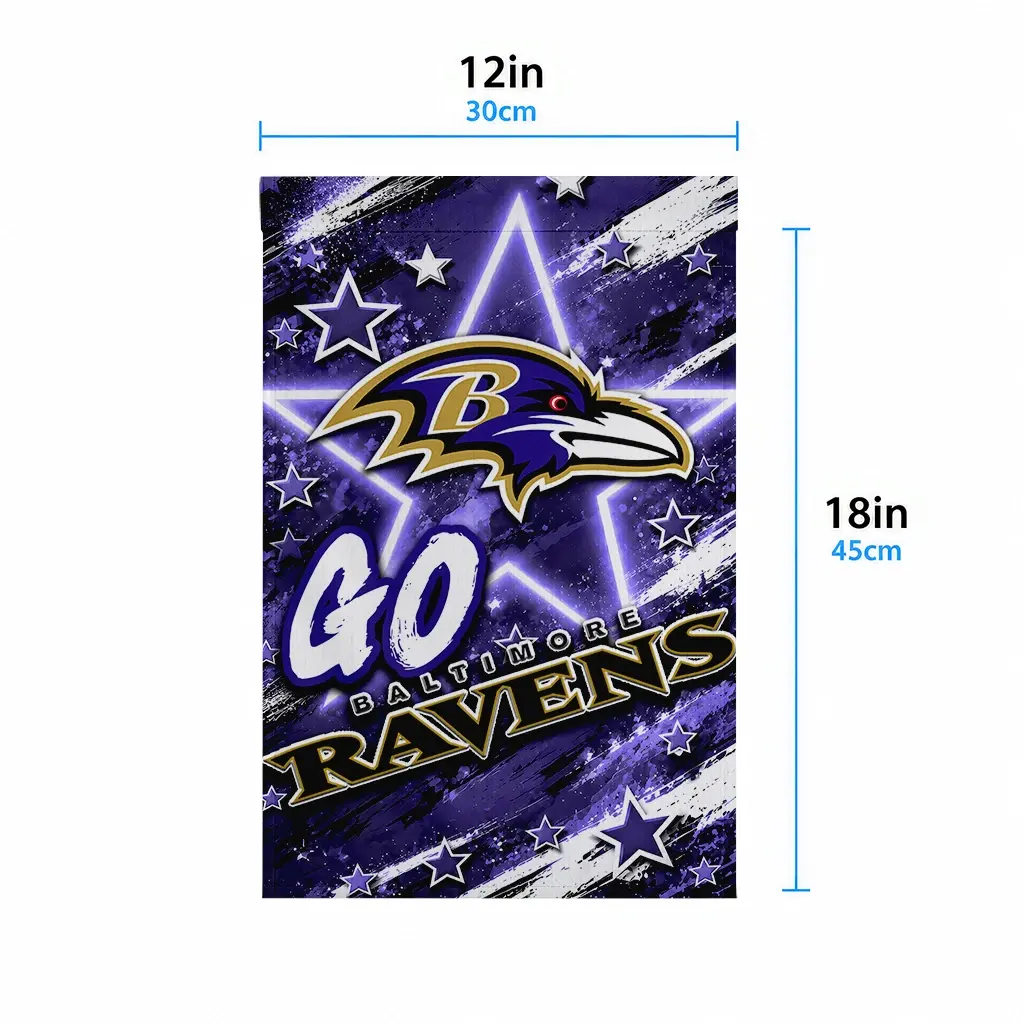 Baltimore Ravens Garden Flag Personalized Glowing Star Purple High Quality Baltimore Ravens Garden Flag Personalized Glowing Star Purple High Quality