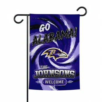 Baltimore Ravens Garden Flag Personalized Swirl Vortex Purple Best Selling