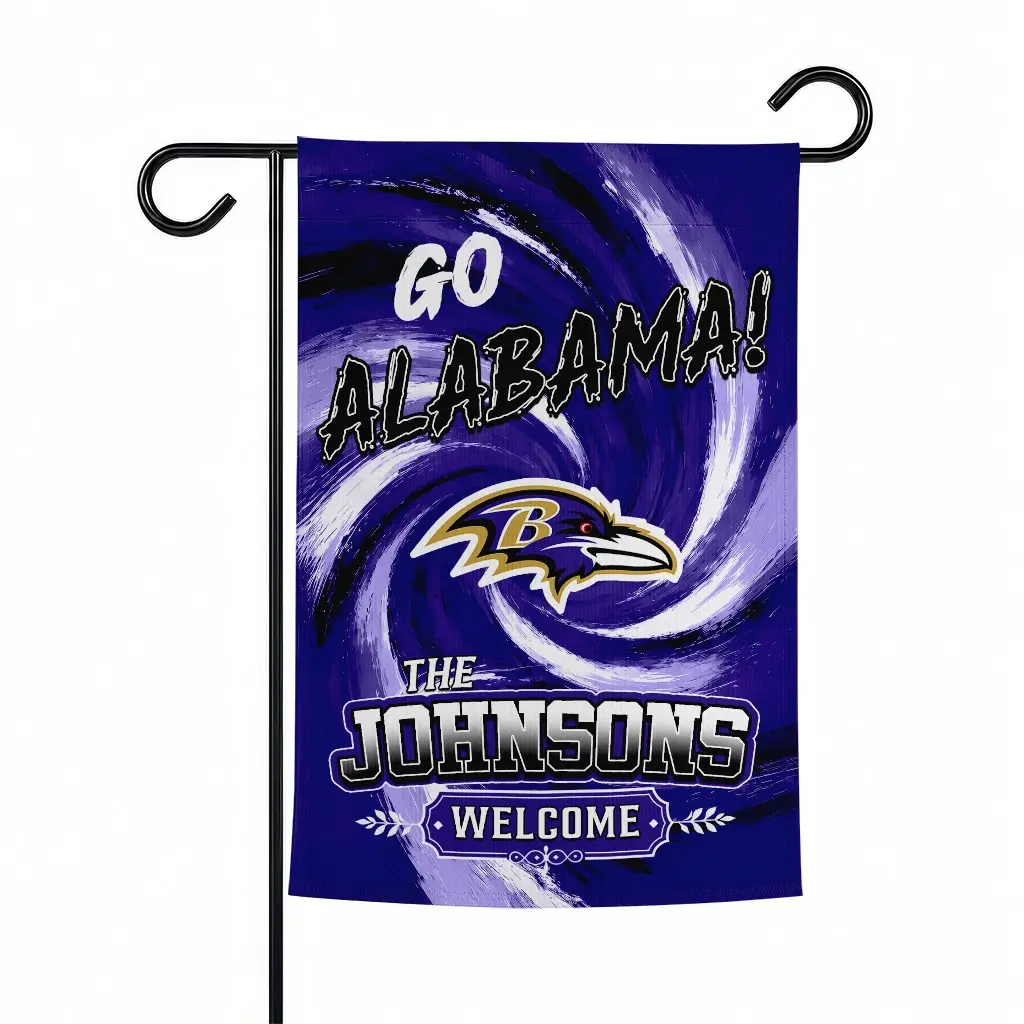 Baltimore Ravens Garden Flag Personalized Swirl Vortex Purple Best Selling Baltimore Ravens Garden Flag Personalized Swirl Vortex Purple Best Selling