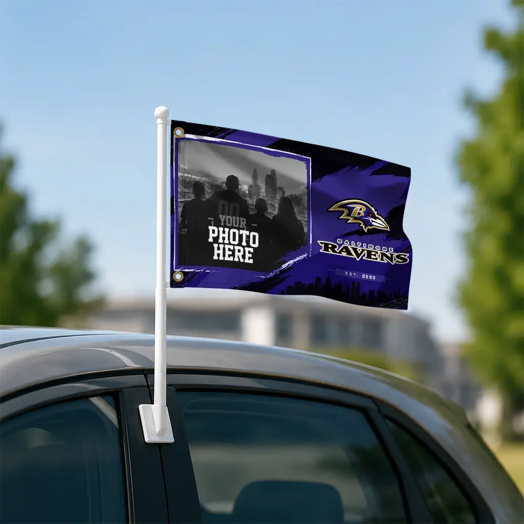 Baltimore Ravens House Flag Custom Framed Photo Purple Black Latest Model Baltimore Ravens House Flag Custom Framed Photo Purple Black Latest Model