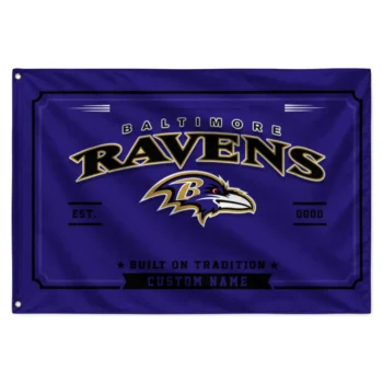 Baltimore Ravens House Flag Customized Ornate Border Purple Best Selling