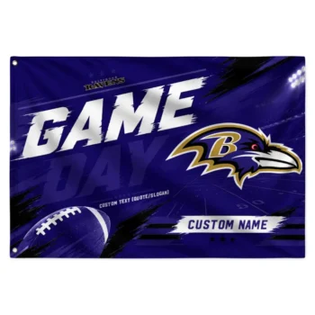 Baltimore Ravens House Flag Personalized Action Streaks Purple Best Selling