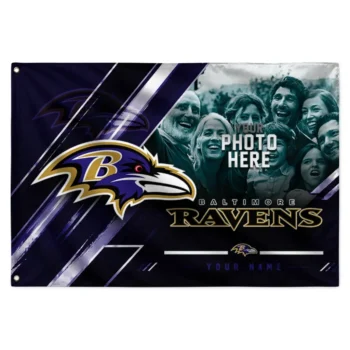 Baltimore Ravens House Flag Personalized Diagonal Stripes Purple Best Selling