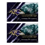 Baltimore Ravens House Flag Personalized Diagonal Stripes Purple Best Selling