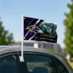 Baltimore Ravens House Flag Personalized Diagonal Stripes Purple Best Selling