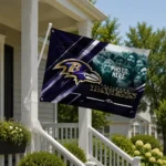 Baltimore Ravens House Flag Personalized Diagonal Stripes Purple Best Selling