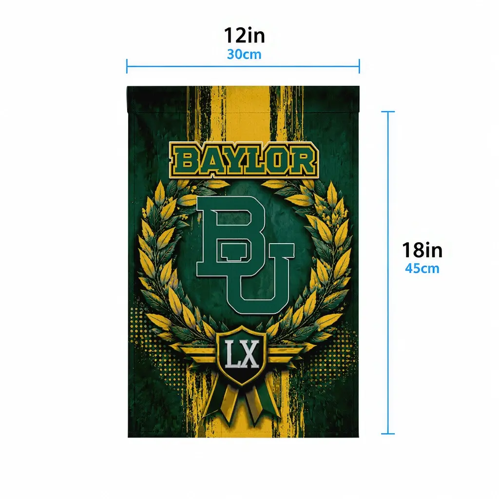 Baylor Bears Garden Flag Custom Laurel Wreath Green High Quality Baylor Bears Garden Flag Custom Laurel Wreath Green High Quality
