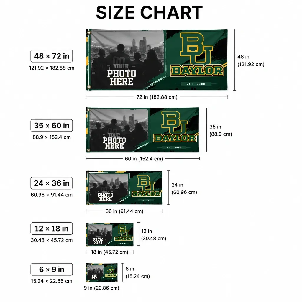 Baylor Bears House Flag Custom Framed Photo Green Black High Quality Baylor Bears House Flag Custom Framed Photo Green Black High Quality