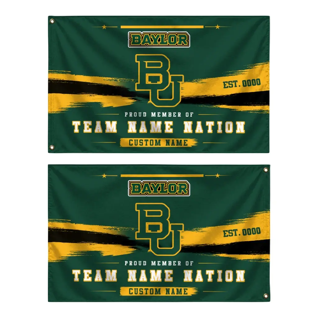 Baylor Bears House Flag Customized Brushed Streaks Green Fashion Forward Baylor Bears House Flag Customized Brushed Streaks Green Fashion Forward