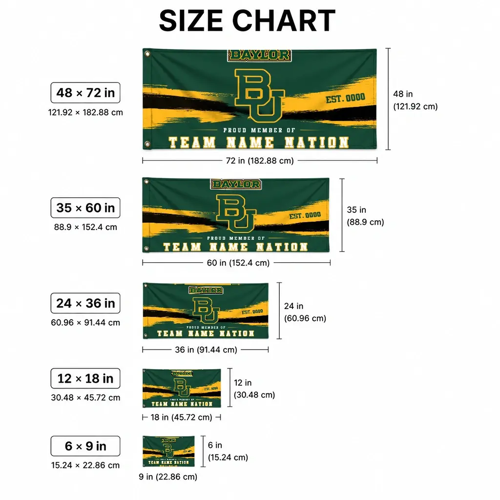 Baylor Bears House Flag Customized Brushed Streaks Green High Quality Baylor Bears House Flag Customized Brushed Streaks Green High Quality