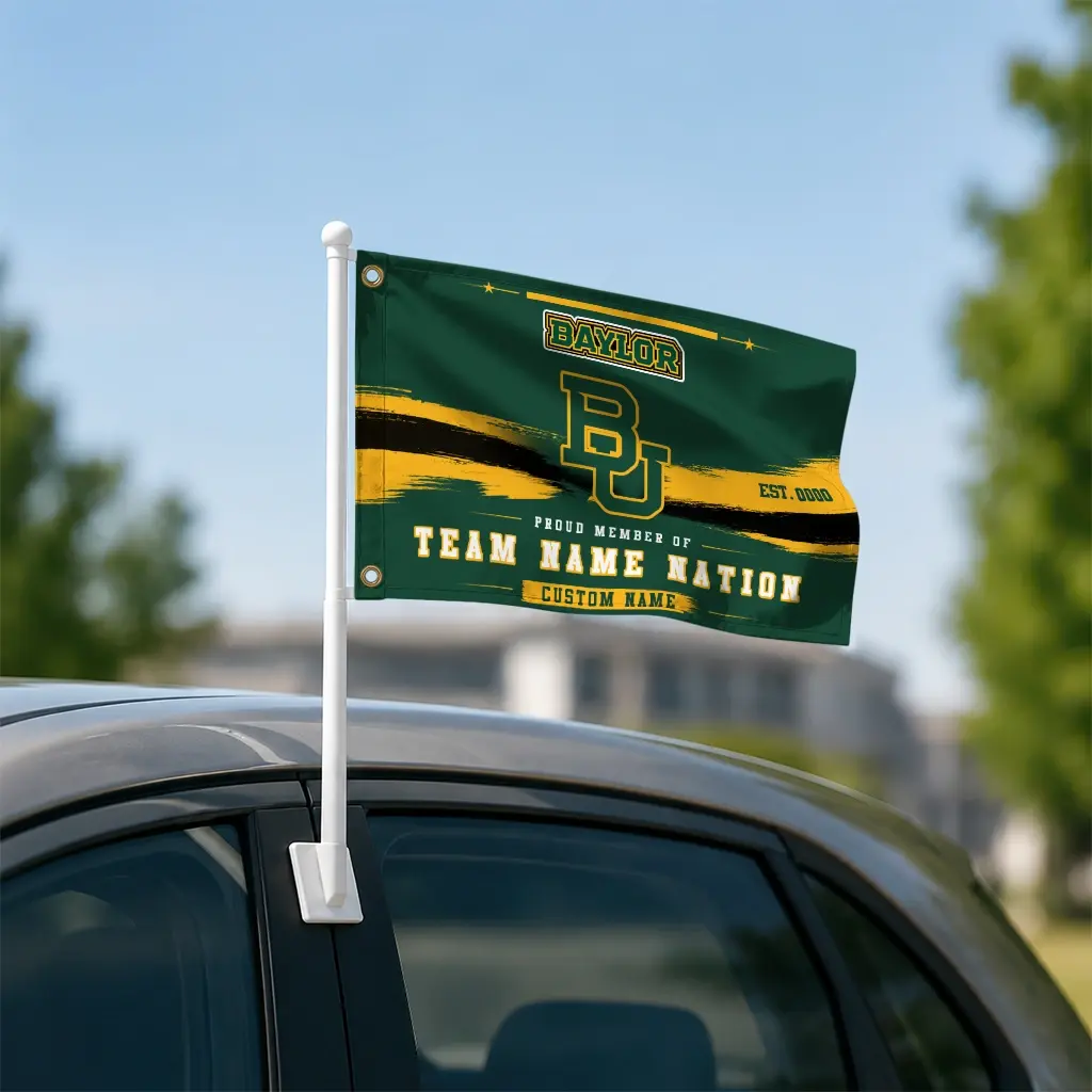 Baylor Bears House Flag Customized Brushed Streaks Green Latest Model Baylor Bears House Flag Customized Brushed Streaks Green Latest Model