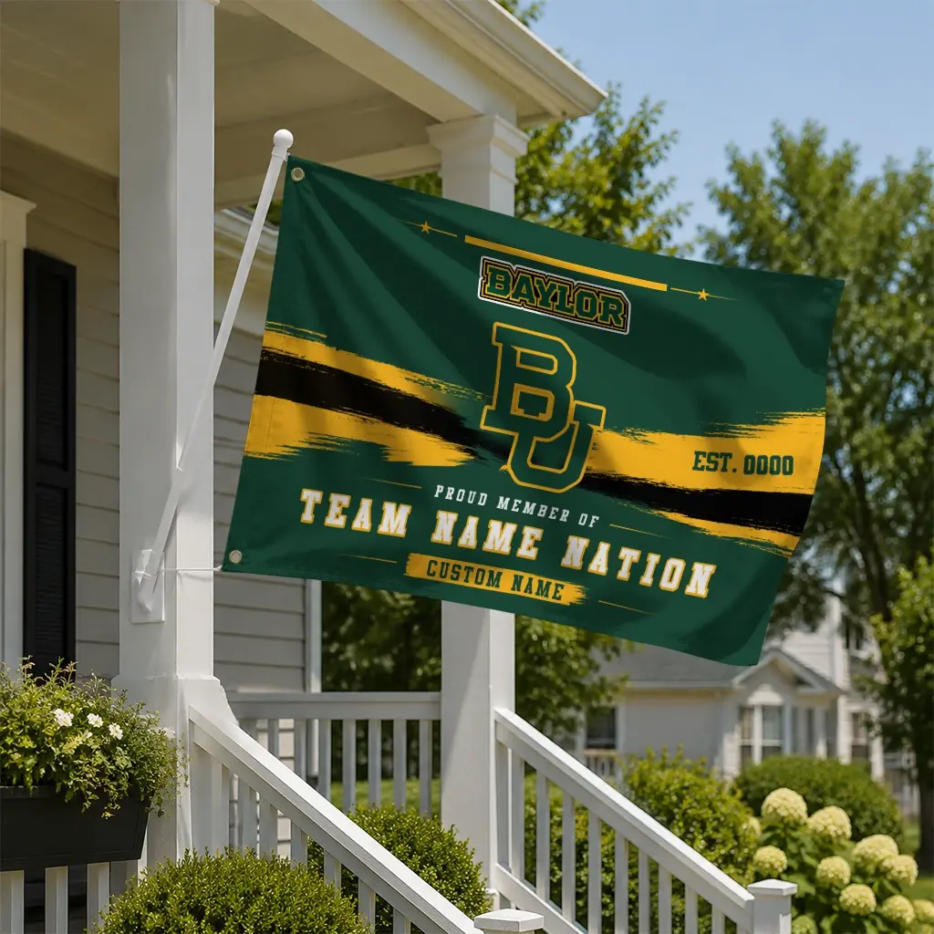 Baylor Bears House Flag Customized Brushed Streaks Green New Arrival Baylor Bears House Flag Customized Brushed Streaks Green New Arrival