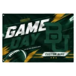 Baylor Bears House Flag Personalized Action Streaks Green Best Selling