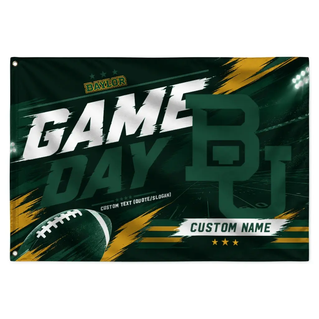 Baylor Bears House Flag Personalized Action Streaks Green Best Selling Baylor Bears House Flag Personalized Action Streaks Green Best Selling