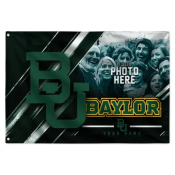 Baylor Bears House Flag Personalized Diagonal Stripes Green Best Selling