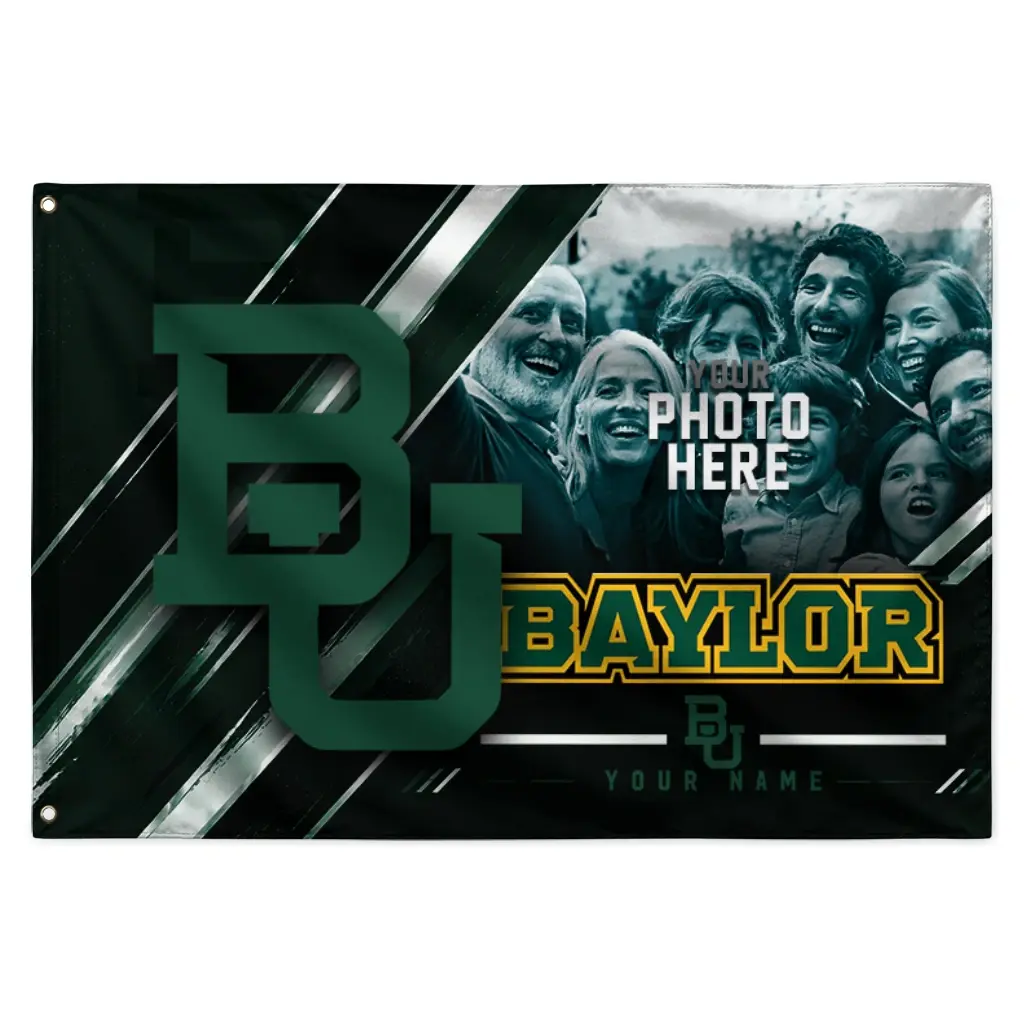 Baylor Bears House Flag Personalized Diagonal Stripes Green Best Selling Baylor Bears House Flag Personalized Diagonal Stripes Green Best Selling