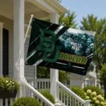 Baylor Bears House Flag Personalized Diagonal Stripes Green Best Selling