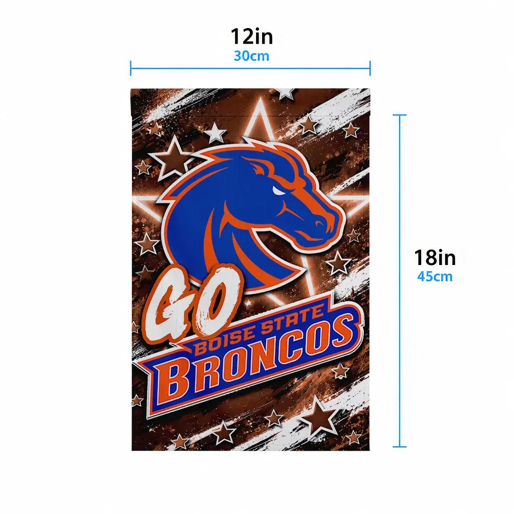 Boise State Broncos Garden Flag Custom Glowing Star Orange High Quality Boise State Broncos Garden Flag Custom Glowing Star Orange High Quality