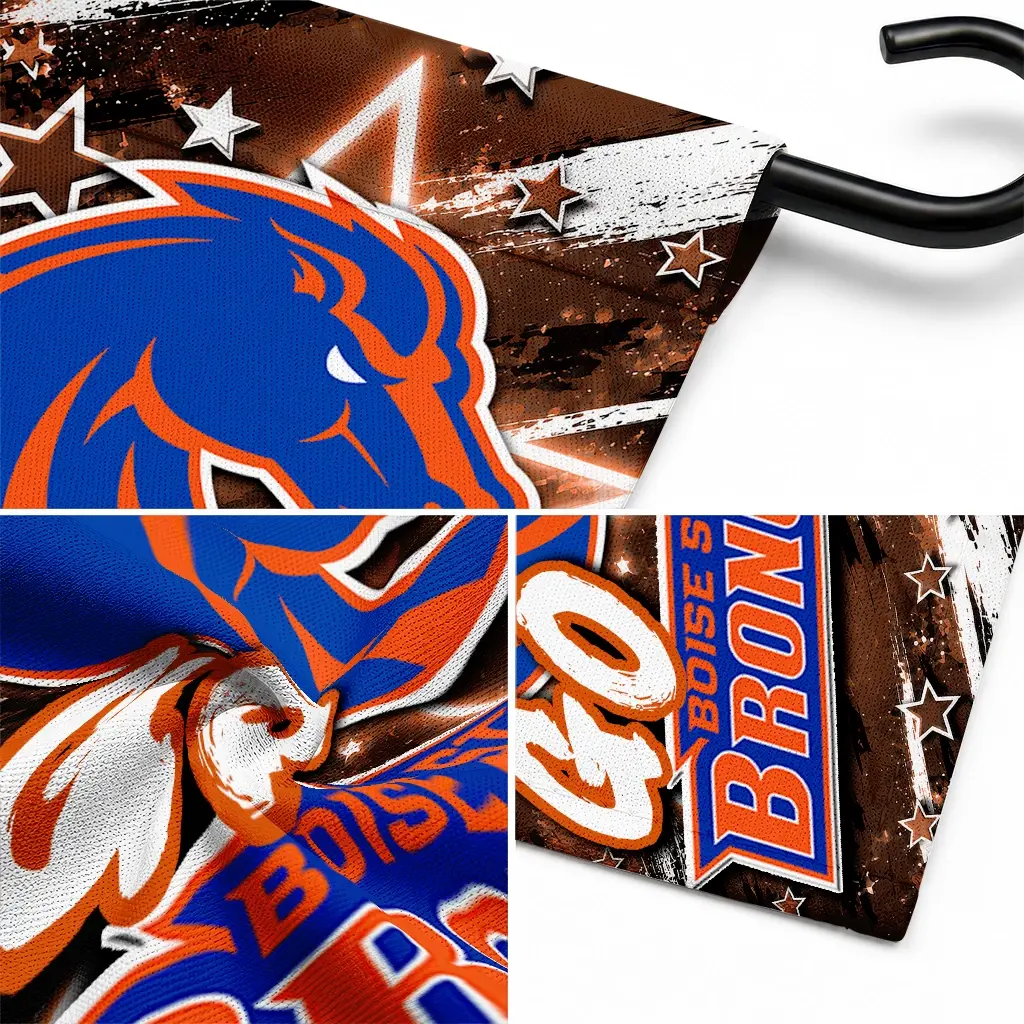 Boise State Broncos Garden Flag Custom Glowing Star Orange Latest Model Boise State Broncos Garden Flag Custom Glowing Star Orange Latest Model