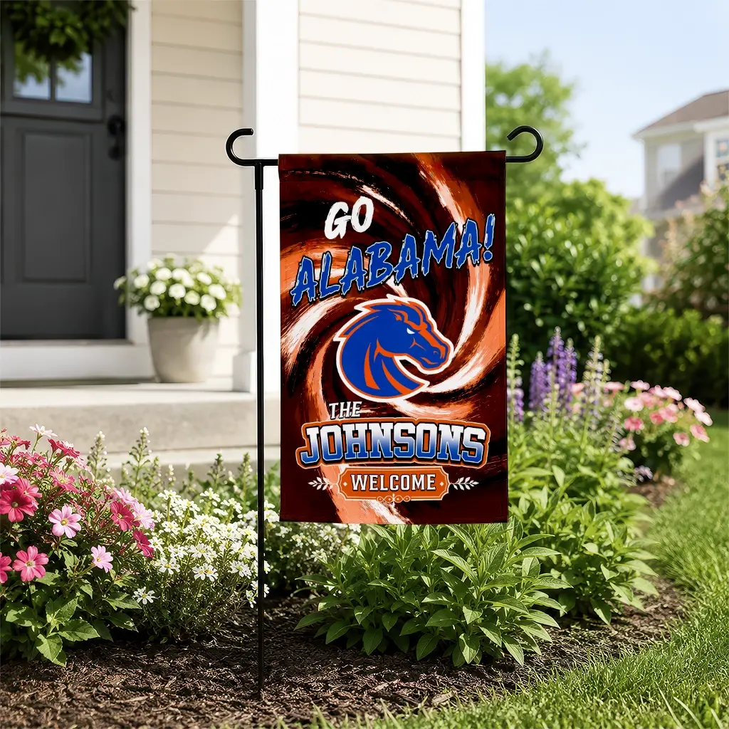 Boise State Broncos Garden Flag Custom Swirl Vortex Orange New Arrival Boise State Broncos Garden Flag Custom Swirl Vortex Orange New Arrival