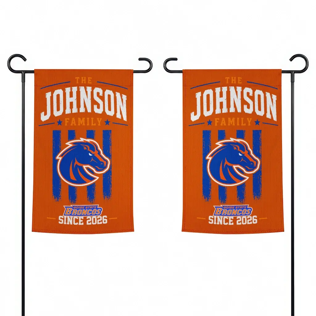 Boise State Broncos Garden Flag Customized Distressed Stripes Orange Fashion Forward Boise State Broncos Garden Flag Customized Distressed Stripes Orange Fashion Forward