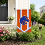 Boise State Broncos Garden Flag Personalized Chevron Stripes Orange Best Selling