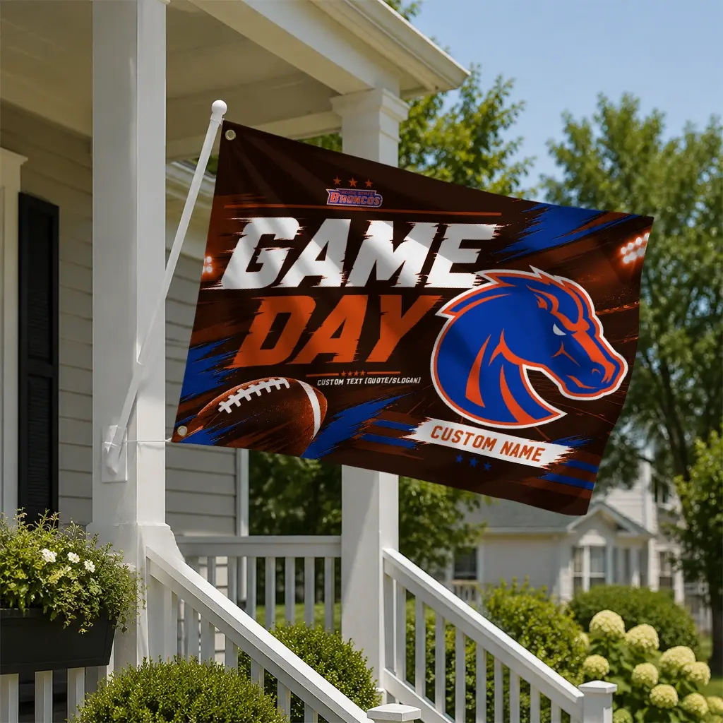 Boise State Broncos House Flag Custom Action Streaks Orange New Arrival Boise State Broncos House Flag Custom Action Streaks Orange New Arrival