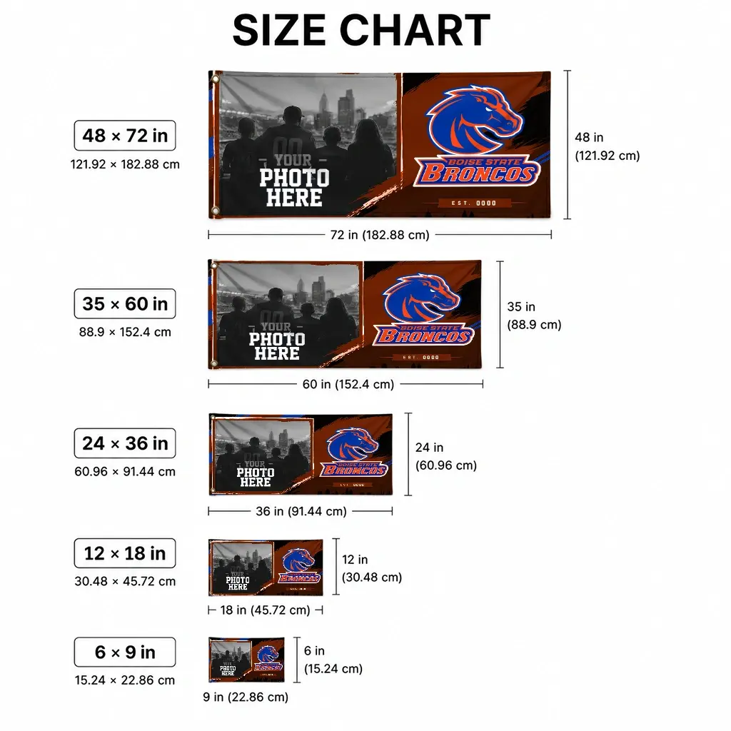 Boise State Broncos House Flag Customized Framed Photo Orange Black High Quality Boise State Broncos House Flag Customized Framed Photo Orange Black High Quality