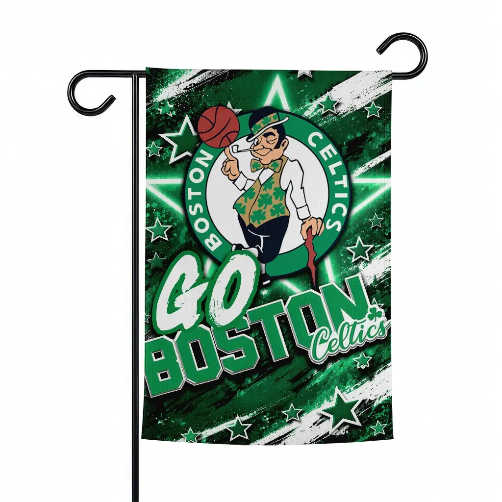 Boston Celtics Garden Flag Custom Glowing Star Green Best Selling Boston Celtics Garden Flag Custom Glowing Star Green Best Selling