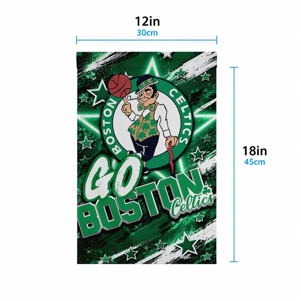 Boston Celtics Garden Flag Custom Glowing Star Green High Quality Boston Celtics Garden Flag Custom Glowing Star Green High Quality